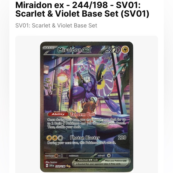 Miraidon Ex - 244/198 - SV01 - Picture 2 of 2